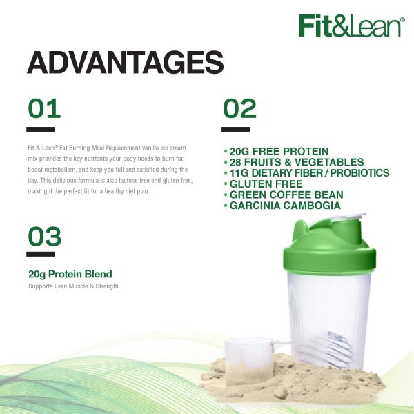 FIT & LEAN PROTEIN FAT BRUNING MEAL REPLACEMENT VANILLA ICE Hot on Sale