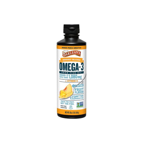 Barlean s Seriously Delicious Omega-3 Fish Oil Mango Peach Smoothie (8oz-16oz) Online