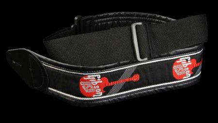 Gibson Logo Woven Guitar Strap (Black Red) Hot on Sale